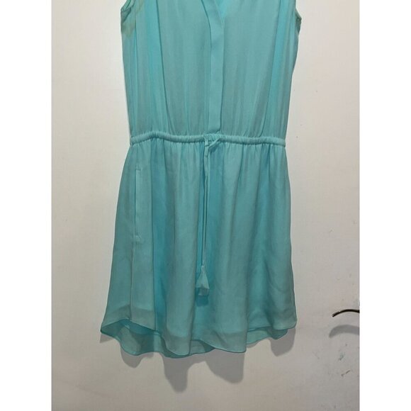 Babaton Aritzia XXS Aqua Blue 100% Silk Sleeveless Mini Dress - Picture 4 of 7